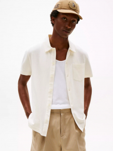 Regular Fit Button-Up Knit Polo