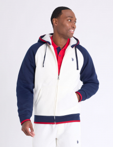 RAGLAN HOODED FLEECE SHERPA JACKET