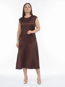 Атласное платье с асимметричной деталью