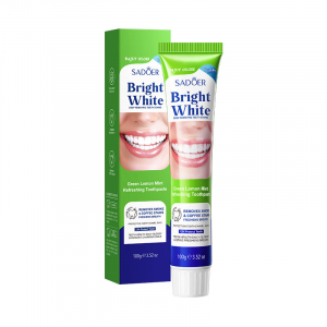Отбеливающая зубная паста против зубного камня «Мята-Лайм» SADOER Green Lemon Mint Whitening toothpaste, 100 гр