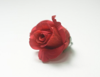 Искусственные цветы, Голова бутона розы бархатная (d-60mm) для ветки, венка красный