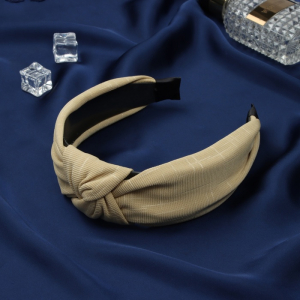 Ободок для волос «Эдит», 4 см, бежевый