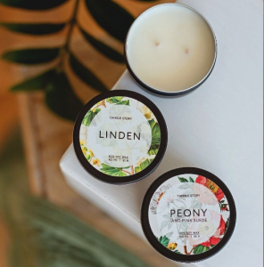 Свеча из натурального соевого воска 100мл, аромат "Пион и розовая замша"