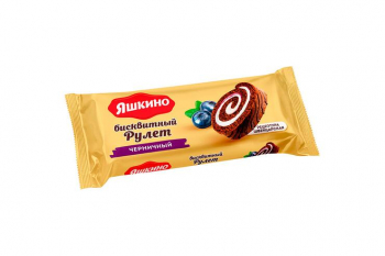 «Яшкино», рулет бисквитный черничный, 200 г