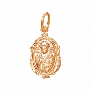 Образ (Свт. и чудотв. Николай, епископ Мир Ликийских)  из серебра позолота штампованный