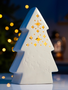 Светодиодная фигура «Волшебная Ёлочка», 20.6?12.5?6 см, 1 LED, керамика, от батареек LR44?3, тёплый белый свет