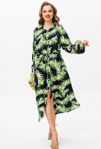 Платье Anastasia 1098 черный листья