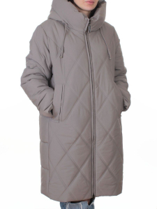 A612 GRAY/BEIGE Куртка зимняя женская (верблюжья шерсть, 120 гр. холлофайбер)