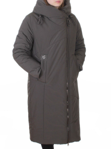 M-9102 GRAY/GREEN Пальто зимнее женское (верблюжья шерсть, 120 гр. холлофайбер)