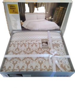 Покрывало EFOR SONIL BUKET 240*260 с наволочками (60*80) кофейный