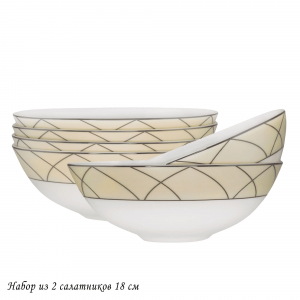 145-445 Набор из 6 салатников 18см PANDORA CREAM в под.уп.(х6)Костяной фарфор