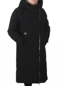 M-9102 BLACK Пальто зимнее женское (верблюжья шерсть, 120 гр. холлофайбер)