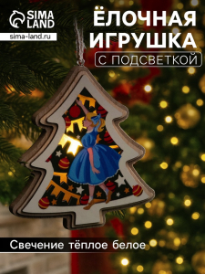 Подвеска световая «Девочка с игрушками», 11?12 см, от батареек LR41?3, свечение тёплое белое