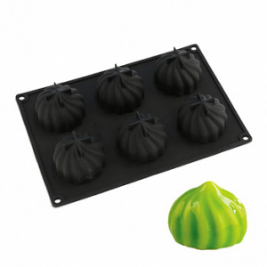 Форма для муссовых десертов Взбитые сливки 6 ячеек, Silikolove