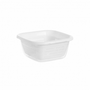 Миска EMERALD белая 3.8л квадратная с дуршлагом