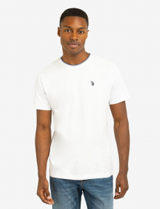 TIPPED CREW NECK COLLAR T-SHIRT