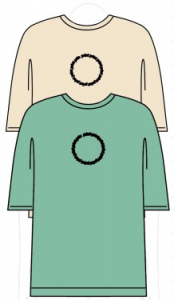 Трикотажная блуза с вышивкой и цельнокроеным рукавом