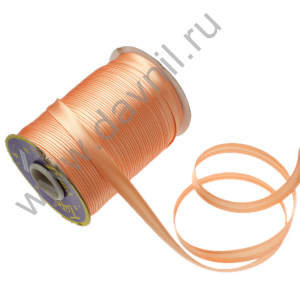 Косая бейка атласная 1,5 см 131 м оранжевая 97379