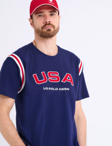 USA APPLIQUE TRICOT JERSEY T-SHIRT