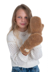 Варежки детские меховые кемел