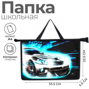 Папка с ручками А4, 335 х 235 х 55 мм, пластиковая, ручки-тесьма, Calligrata 