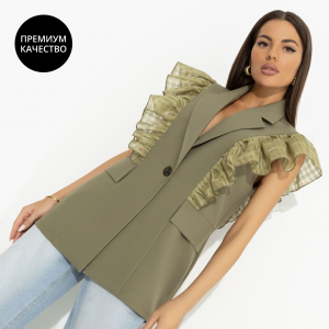 Жилет комбинированный, Это восторг (dark green)