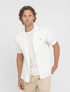 WHITE LABEL DOUBLE GAUZE CAMP SHIRT