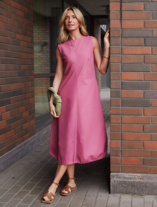 Платье-баллон на кулиске внизу из плотного поплина