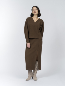 Юбка из трикотажа с шерстью и хлопком