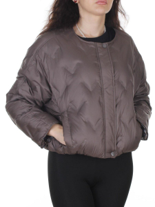 26-289 GRAY/BEIGE Куртка демисезонная пуховая женская