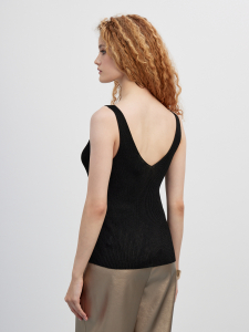 Топ вязаный черный