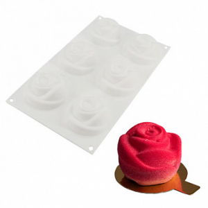 Форма для муссовых десертов Розы 6 ячеек, 29*17*5 см, Silikolove