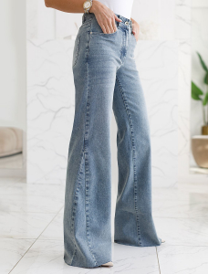 Джинсы клеш от колена из эластичного  денима