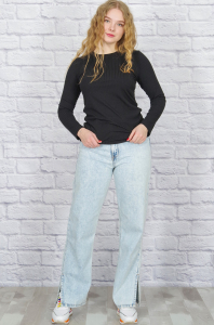 Лонгслив женский, лапша (чёрный)