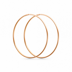 Серьги позолоченные сеч.круг 1,3 d-40 мм серебро 925*