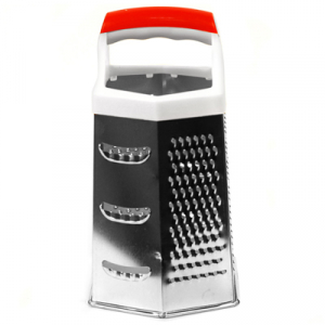 Терка из нержавеющей стали шестигранная пластмассовая ручка 19см, средняя (Китай)