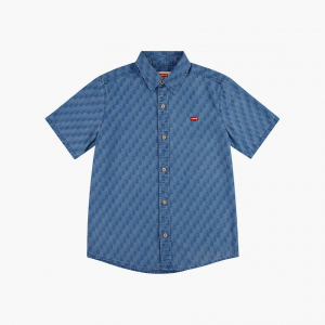 Check Denim Shirt Big Boys S-xl