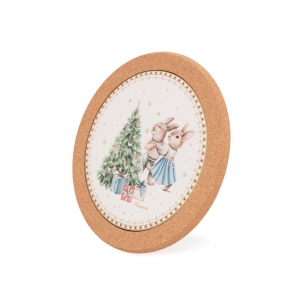 Подставка под горячее из пробкового дерева и доломита 20 см арт. 0184