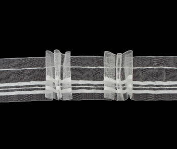 Тесьма С 152 органзовая, ширина рулона 6 см, 2 нити, в бобине 50м