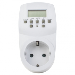Таймер электронный с розеткой, 220В, 24ч. Энергонезависимая память (UST-E20 WHITE) UL-00003766