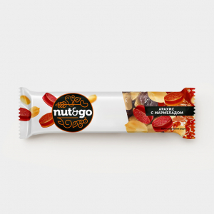 «Nut&Go», батончик с арахисом и мармеладом, 42 г (упаковка 18 шт)