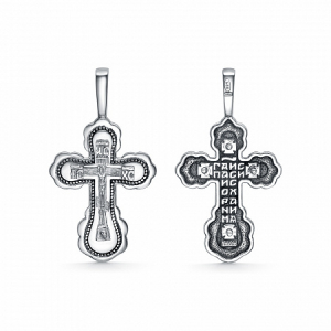 Крест из серебра литье частичное чернение
