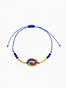 Браслет-оберег «Глазик» ракушка, цветной в золоте