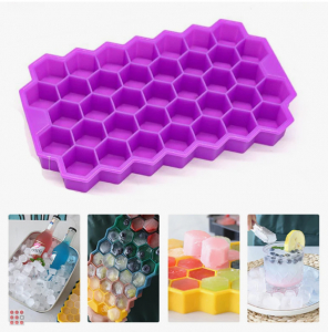 Форма силиконовая для льда 37 ячеек с крышкой