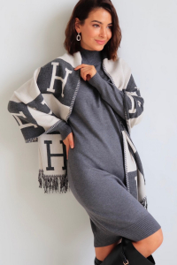 14783 Платье вязаное серое (остаток: 44-46)