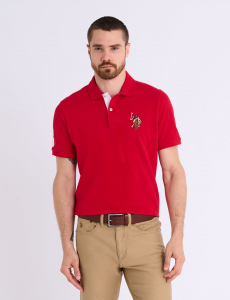 MULTI COLOR BIG LOGO SOLID POLO SHIRT