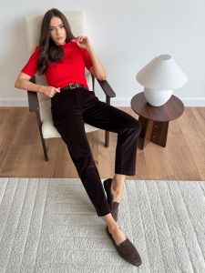 Брюки F622-08186 brown