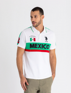 MEXICO COLOR BLOCK PIQUE POLO SHIRT