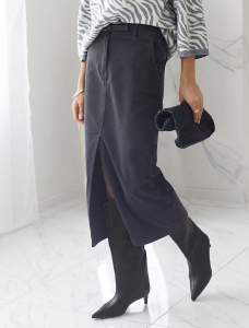 Юбка из эластичного микро-вельвета