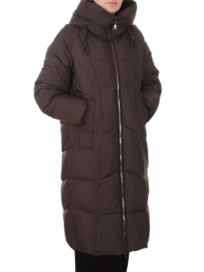 8855 BROWN Пальто зимнее женское (200 гр. холлофайбер)